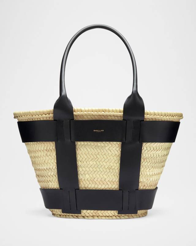 The Santorini Caged Raffia Tote Bag